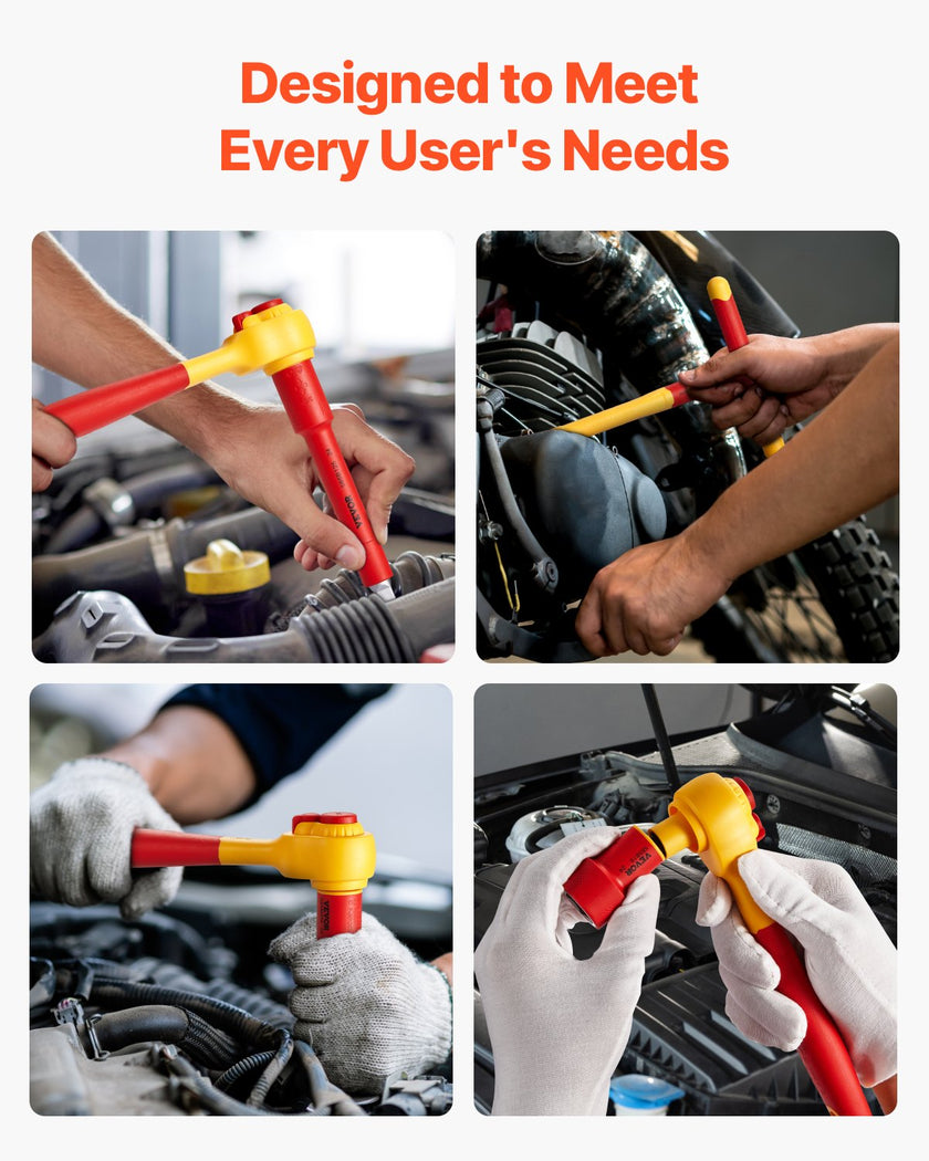 VEVOR Insulated Socket Set 16-Piece Insulated Socket Tool with T-Handle Wrench