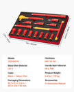 VEVOR Insulated Socket Set 16-Piece Insulated Socket Tool with T-Handle Wrench