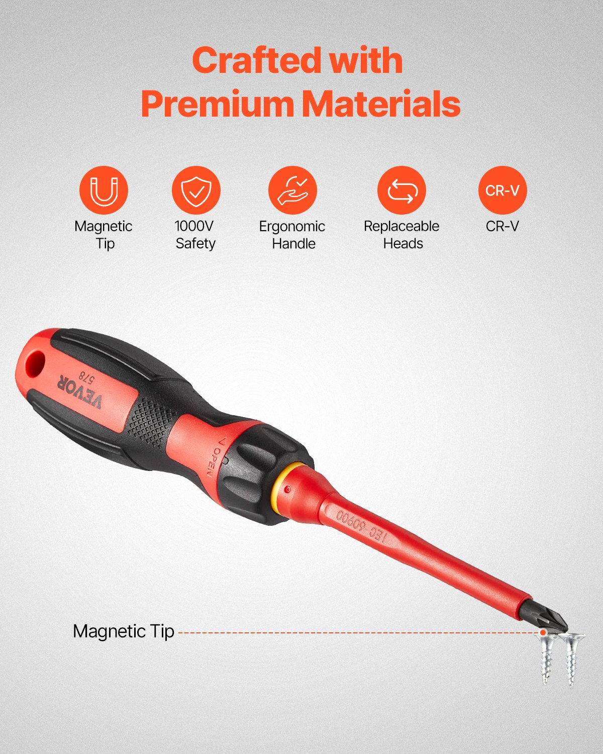 VEVOR Insulated Screwdriver Set 13-Piece Insulated Tool Set for Electricians