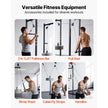 LAT & Lift Pulley System (2 PCS) Gym Cable Attachment with Steel Cables, Short Bar & Dual Grip Handles, 330 lb Capacity