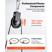LAT & Lift Pulley System (2 PCS) Gym Cable Attachment with Steel Cables, Short Bar & Dual Grip Handles, 330 lb Capacity