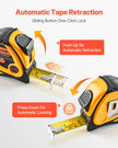 VEVOR Tape Measure 25ft Retractable Imperial Metric ABS Case for Decoration