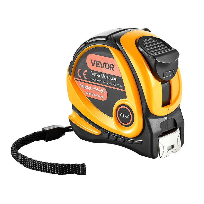 VEVOR Tape Measure 25ft Retractable Imperial Metric ABS Case for Decoration
