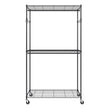 VEVOR Heavy Duty Clothes Rack, Rolling Clothing Garment Rack with 3 Storage Tiers, 2 Rods and 2 Pairs Side Hooks, Adjustable Height Clothing Rack Closet for Hanging Clothes, 400 Lbs Load Capacity