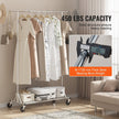 VEVOR Clothes Rack with Wheels, Heavy Duty Clothing Garment Rack, Commercial Clothing Rack for Hanging Clothes with Bottom Storage Area, 450 lbs Load Capacity, Adjustable Height and Extendable Length