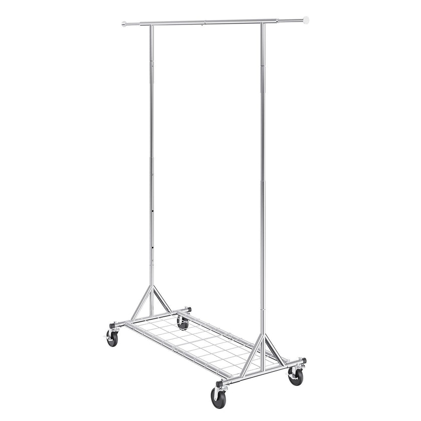 VEVOR Clothes Rack with Wheels, Heavy Duty Clothing Garment Rack, Commercial Clothing Rack for Hanging Clothes with Bottom Storage Area, 450 lbs Load Capacity, Adjustable Height and Extendable Length