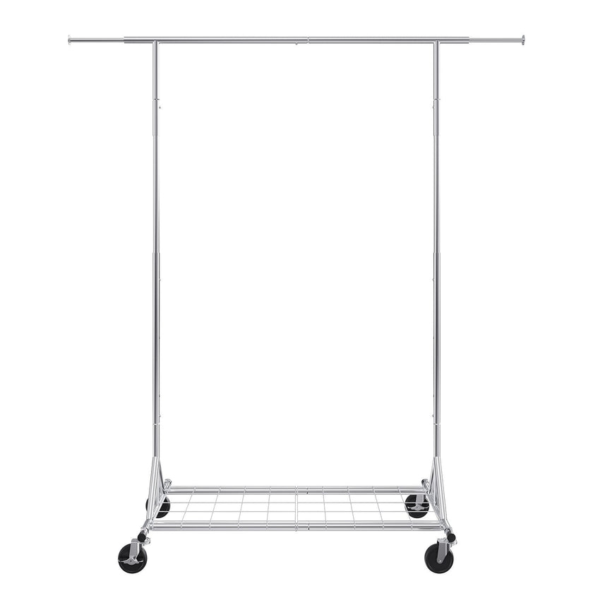 VEVOR Clothes Rack with Wheels, Heavy Duty Clothing Garment Rack, Commercial Clothing Rack for Hanging Clothes with Bottom Storage Area, 450 lbs Load Capacity, Adjustable Height and Extendable Length