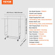 VEVOR Heavy Duty Clothes Rack, Double Hanging Rod Clothing Garment Rack for Hanging Clothes, Adjustable Height and Extendable Length Clothing Rack with Bottom Storage Area, 600 lbs Load Capacity