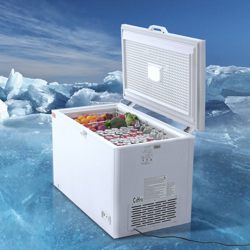 VEVOR Chest Freezer, 12.8 cu.ft / 345 L Large Deep Freezer & 4 Removable Baskets, Freestanding Top Open Door Commercial Chest Freezers with Locking Lid, 7-Level Adjustable Temp, LED Lighting, 6 Wheels
