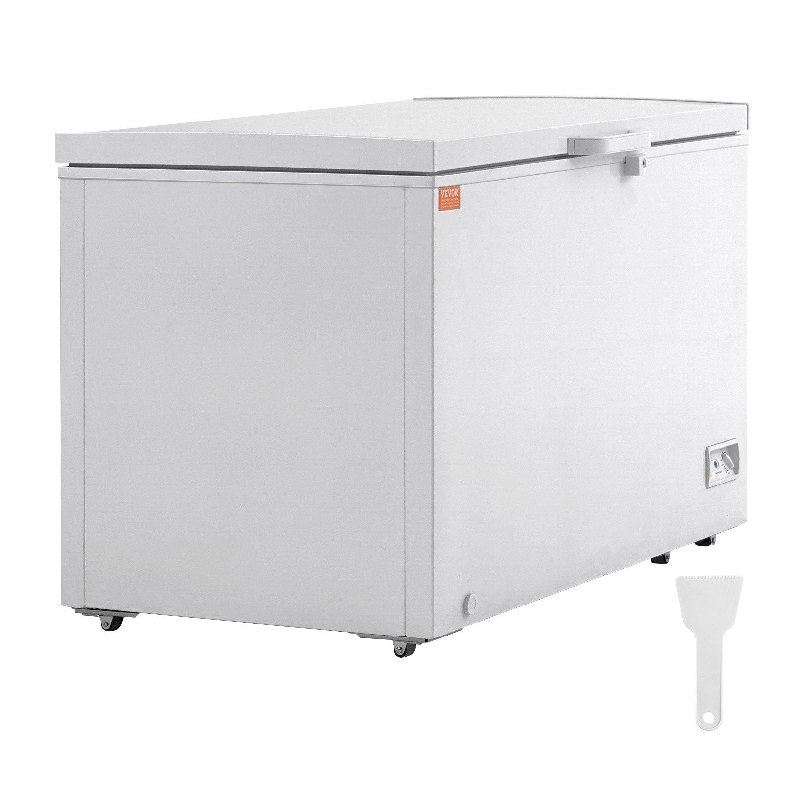 VEVOR Chest Freezer, 12.8 cu.ft / 345 L Large Deep Freezer & 4 Removable Baskets, Freestanding Top Open Door Commercial Chest Freezers with Locking Lid, 7-Level Adjustable Temp, LED Lighting, 6 Wheels