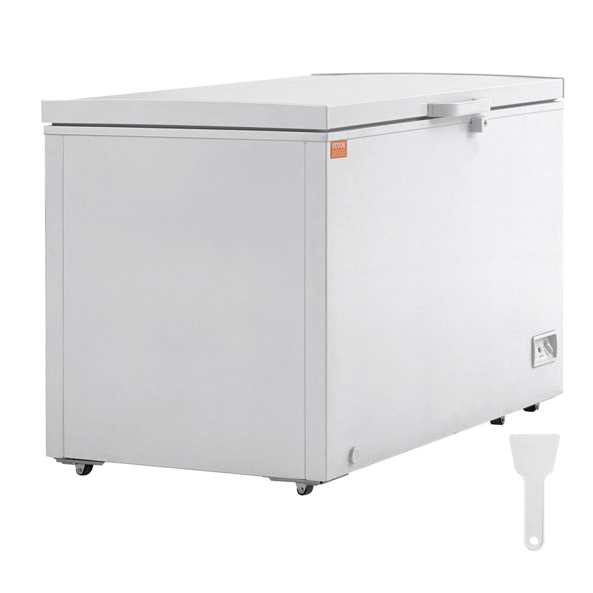 VEVOR Chest Freezer, 12.8 cu.ft / 345 L Large Deep Freezer & 4 Removable Baskets, Freestanding Top Open Door Commercial Chest Freezers with Locking Lid, 7-Level Adjustable Temp, LED Lighting, 6 Wheels