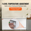 VEVOR Chest Freezer, 17.2 cu.ft / 488 L Large Deep Freezer & 4 Removable Baskets, Freestanding Top Open Door Commercial Chest Freezers with Locking Lid, 7-Level Adjustable Temp, LED Lighting, 6 Wheels