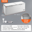 VEVOR Chest Freezer, 19.8 cu.ft / 561 L Large Deep Freezer with Split Top Double Locking Lids, Freestanding Commercial Chest Freezer & 4 Removable Baskets, 7-Level Adjustable Temp, LED Light, 6 Wheels