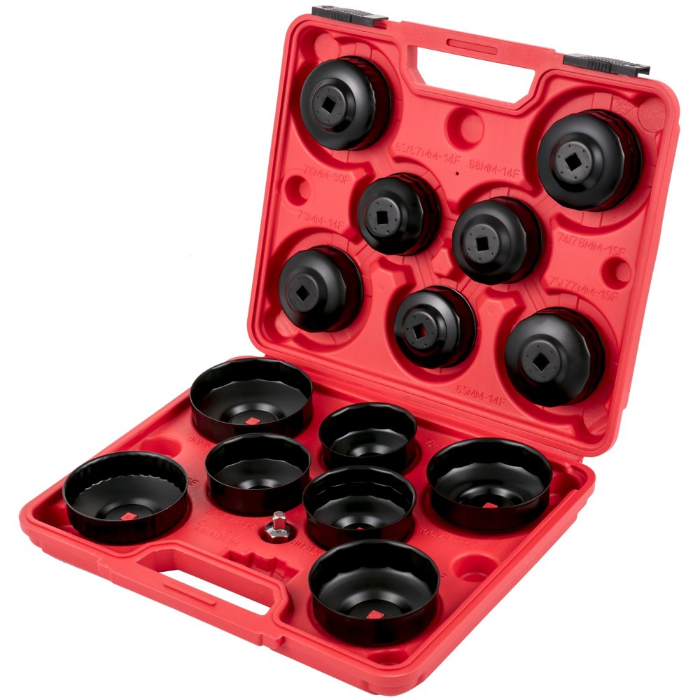VEVOR Oil Filter Socket Set, 14 Pcs Oil Filter Wrench Set, Sturdy Steel Oil Filter Socket, 3/8