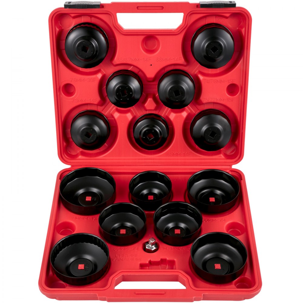 VEVOR Oil Filter Socket Set, 14 Pcs Oil Filter Wrench Set, Sturdy Steel Oil Filter Socket, 3/8