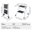VEVOR Step Ladder 2-Step 330lbs Capacity, Ergonomic Folding Steel Step Stool with Wide Anti-Slip Pedal, Sturdy Step Stool for Adults Toddlers, Multi-Use for Household, Kitchen, Office, RVs