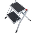 VEVOR Step Ladder 2-Step 330lbs Capacity, Ergonomic Folding Steel Step Stool with Wide Anti-Slip Pedal, Sturdy Step Stool for Adults Toddlers, Multi-Use for Household, Kitchen, Office, RVs
