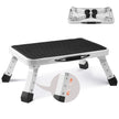 VEVOR Step Stool 1-Step 330lbs Capacity, Folding Steel Step Ladder 3 Adjustable Height, Portable Toddler Step Stools for Adults, Non-Slip Sturdy Step Ladders for Office, RVs, Pets, Bathrooms,Bedrooms