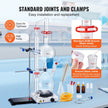 VEVOR Essential Oil Distillation Kit, 2000ml Distillation Apparatus, 3.3 Boro Lab Glassware Distillation Kit with 1000W Heating Plate and 24, 40 Joint, 28 pcs Set