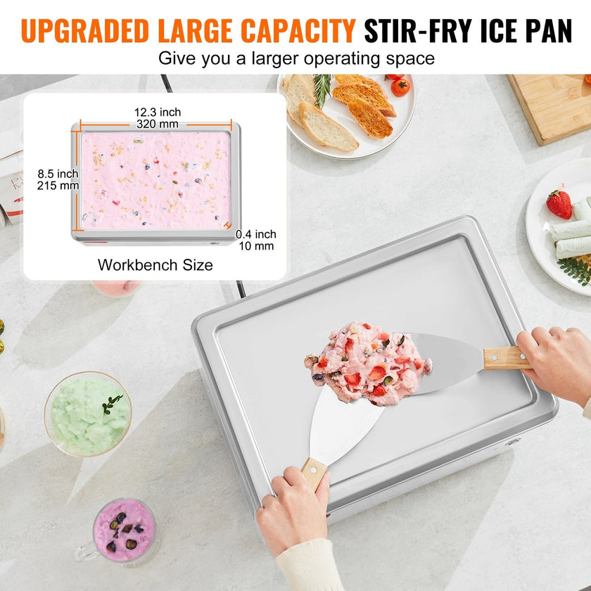 VEVOR Fried Ice Cream Roll Machine, 12.6