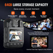 VEVOR 1440P HD Police Body Camera, 64GB Body Cam with Audio Video Recording Picture, Built-in 2850 mAh Battery, 2.0