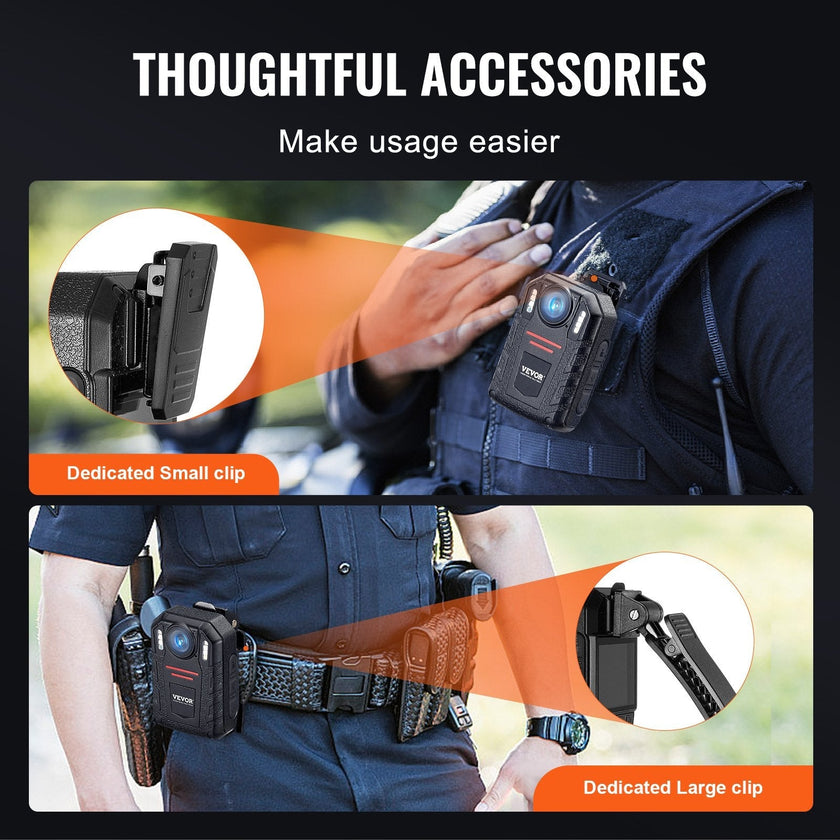 VEVOR 1440P HD Police Body Camera, 64GB Body Cam with Audio Video Recording Picture, Built-in 2850 mAh Battery, 2.0