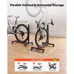 VEVOR Freestanding Bike Stand, Vertical & Horizontal Bike Storage Rack with Lockable Casters, Adjustable Carbon Steel Bicycle Floor Stand for 20-29 Inch Bike