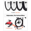 VEVOR Freestanding Bike Stand, Vertical & Horizontal Bike Storage Rack with Lockable Casters, Adjustable Carbon Steel Bicycle Floor Stand for 20-29 Inch Bike