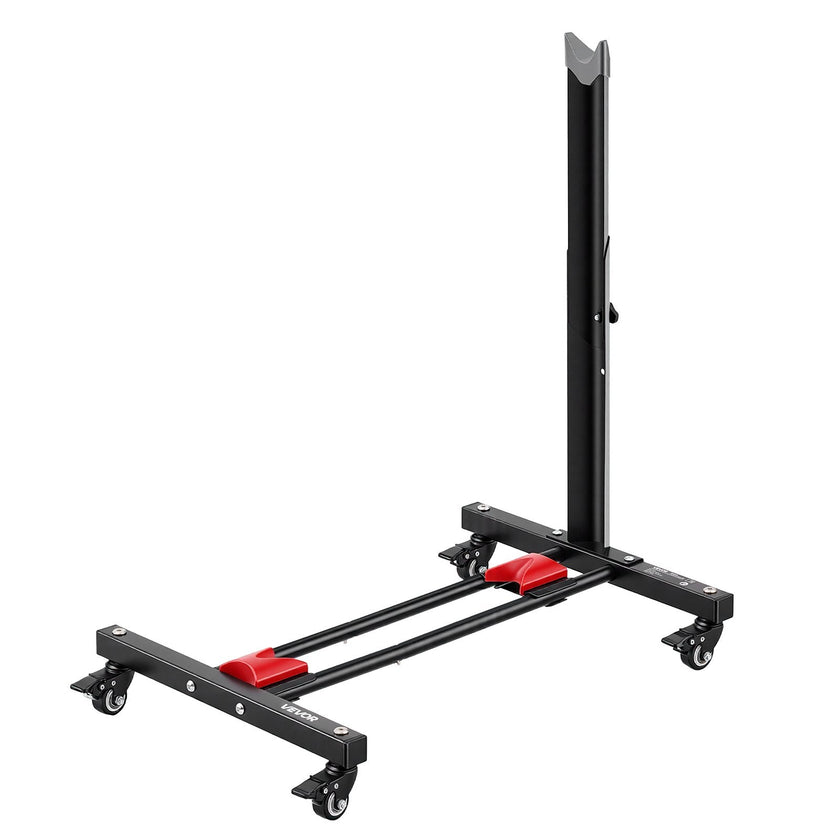 VEVOR Freestanding Bike Stand, Vertical & Horizontal Bike Storage Rack with Lockable Casters, Adjustable Carbon Steel Bicycle Floor Stand for 20-29 Inch Bike