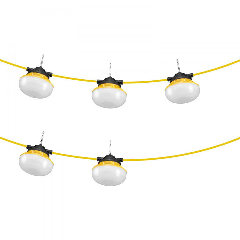 VEVOR 50FT Construction String Work Lights 50W 5000LM Connectable Waterproof