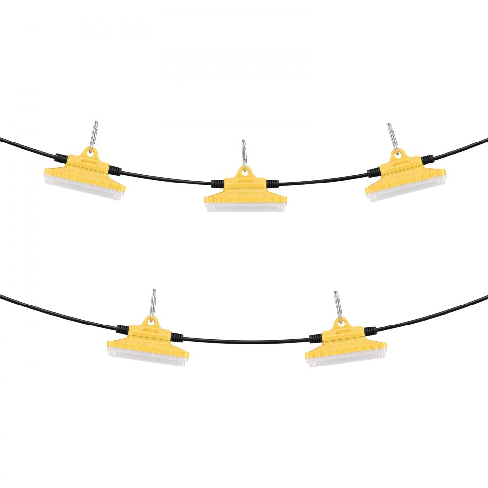 VEVOR 50FT Construction String Work Lights 75W 7500LM Connectable Waterproof