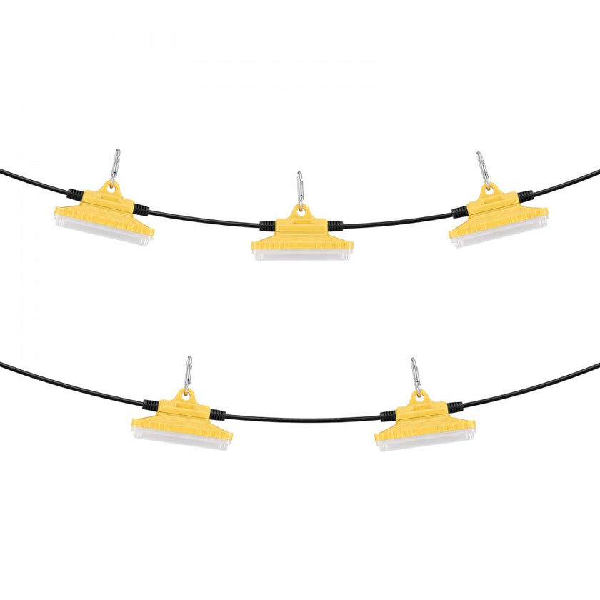 VEVOR 50FT Construction String Work Lights 75W 7500LM Connectable Waterproof