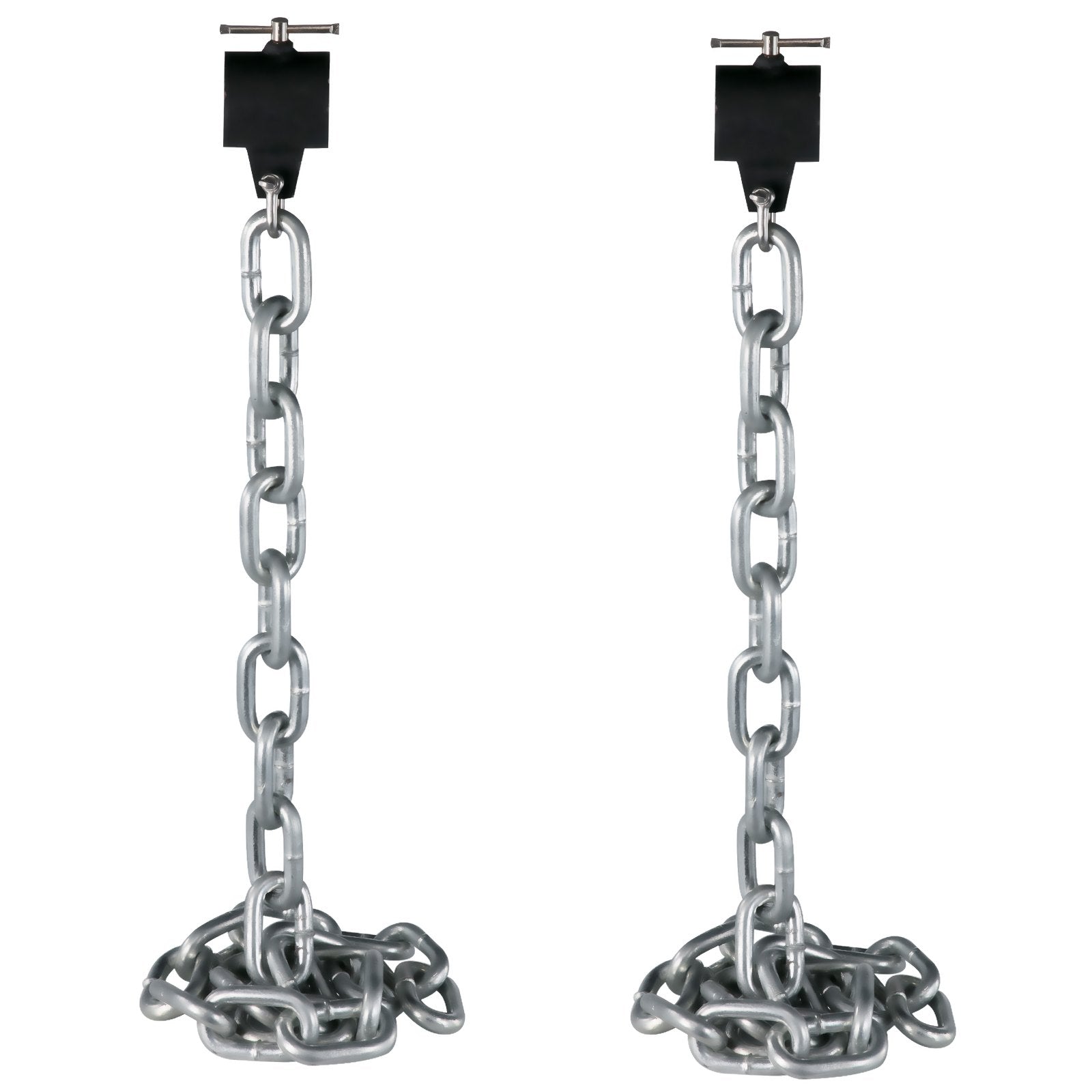 VEVOR Weight Lifting Chains, 1 Pair 35LBS/16kg Weight lifting Chains, Bench Press Chains with Collars, 5.2ft Olympic Barbell Chains Weight Chains for Power Lifting, Silver