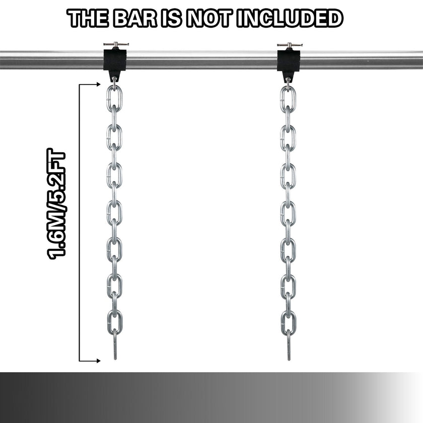 VEVOR Weight Lifting Chains, 1 Pair 44LBS/20kg Weight Lifting Chains,Bench Press Chains with Collars, 5.2ft Olympic Barbell Chains Weight Chains for Power Lifting, Silver