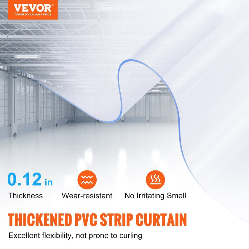 VEVOR Strip Curtain, 100' Length x 12