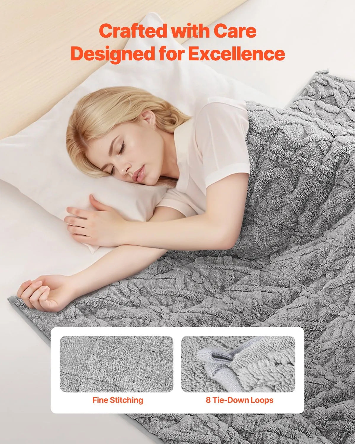 VEVOR Weighted Blanket 20lb 60 x 80 in Queen Size Sherpa Fleece Heavy Blanket