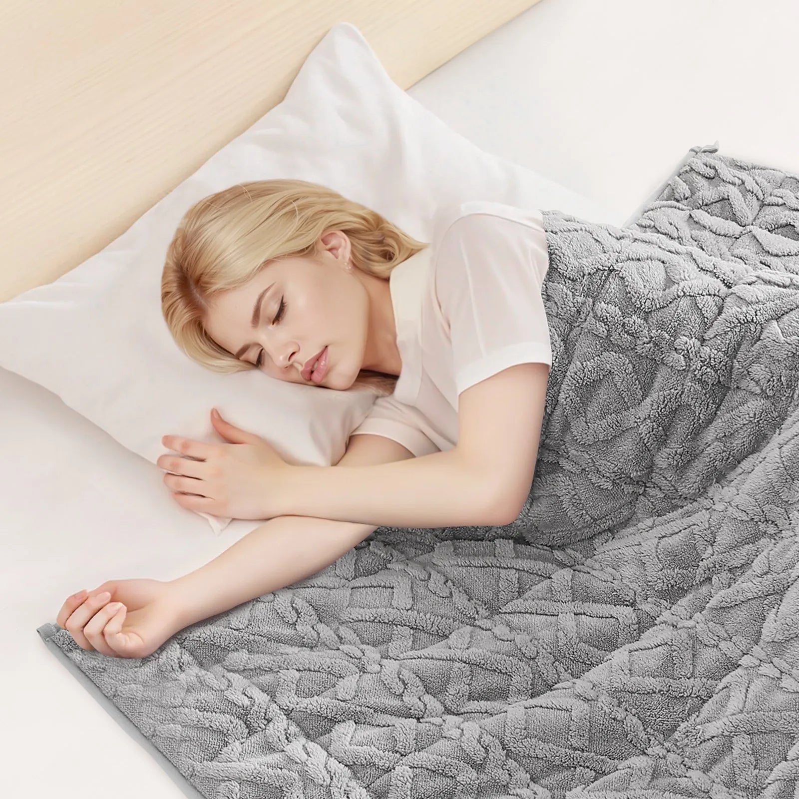 VEVOR Weighted Blanket 20lb 60 x 80 in Queen Size Sherpa Fleece Heavy Blanket
