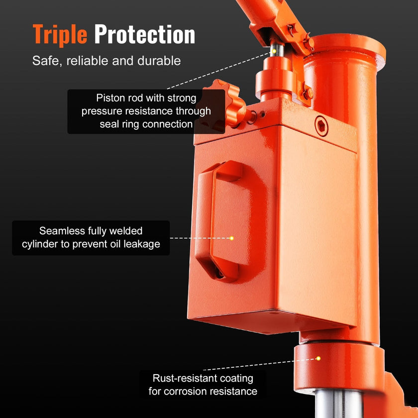 VEVOR Hydraulic Toe Jack, 5 Ton On Toe Toe Jack Lift, 10 Ton On Top Lift Capacity Machine Jack, 1.0-9.1 in Toe Height, 14.6-22.4 in Top Height, 360° Rotatable Claw Jack for Machinery, Industry
