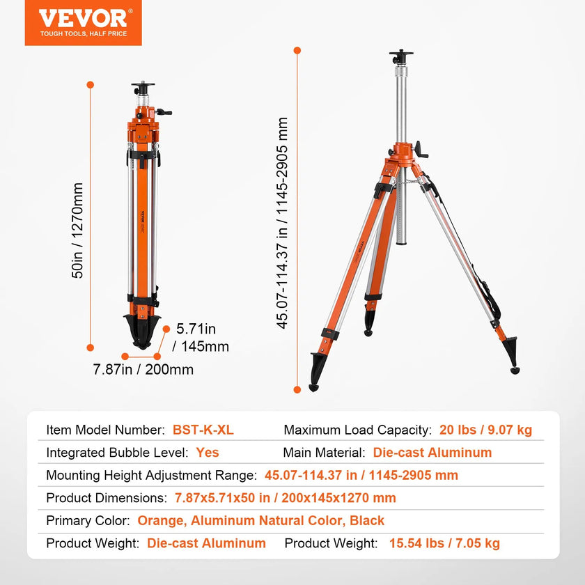 VEVOR Laser Level Tripod Stand 5/8