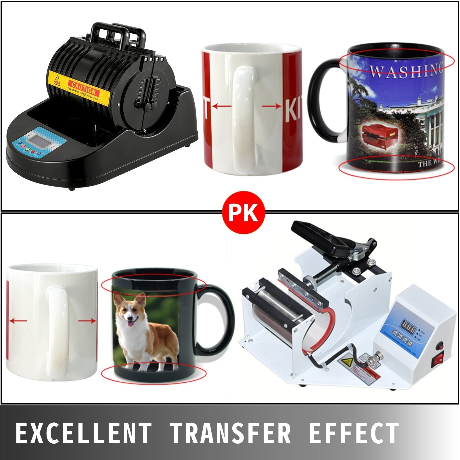 VEVOR Mug Press 1300W Mug Heat Press 110V Black Mug Cup Bottle Heat Press Machine Mug Sublimation Heat Press for Transferring Pictures on 11oz  Mugs, Glasses and Cups with Digital Control Display