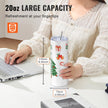 VEVOR 16 Pack Straight Sublimation Tumblers, 20 oz Blank Tumbler Bulk, Stainless Steel Double Wall Tumbler Cups with Straw, Lid, Brush, Base, Shrink Wrap, Gift Box, for Heat Press and Heat Transfer