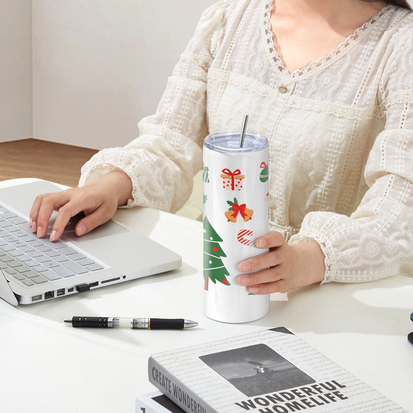 VEVOR 16 Pack Straight Sublimation Tumblers, 20 oz Blank Tumbler Bulk, Stainless Steel Double Wall Tumbler Cups with Straw, Lid, Brush, Base, Shrink Wrap, Gift Box, for Heat Press and Heat Transfer