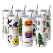VEVOR 16 Pack Straight Sublimation Tumblers, 20 oz Blank Tumbler Bulk, Stainless Steel Double Wall Tumbler Cups with Straw, Lid, Brush, Base, Shrink Wrap, Gift Box, for Heat Press and Heat Transfer
