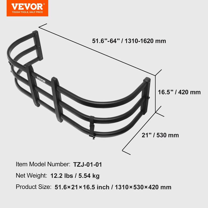 VEVOR Truck Bed Extender, Aluminum Retractable Tailgate Extender, 51.6