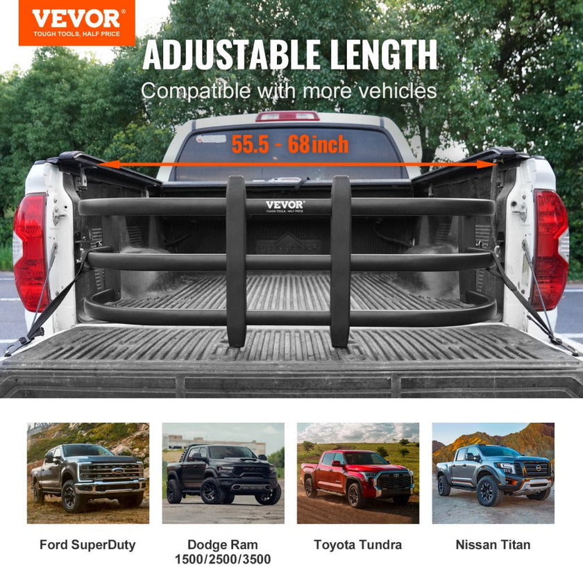 VEVOR Truck Bed Extender, Aluminum Retractable Tailgate Extender, 55.5