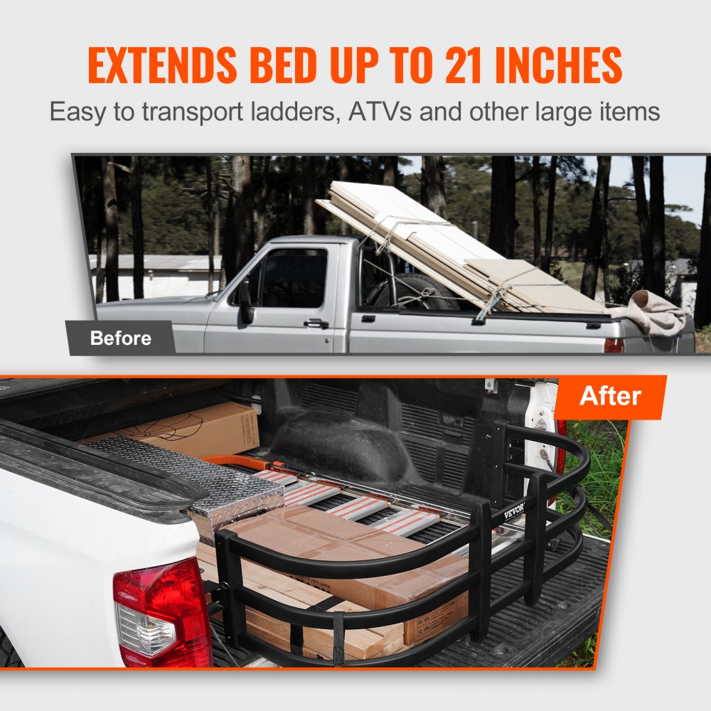 VEVOR Truck Bed Extender, Aluminum Retractable Tailgate Extender, 55.5