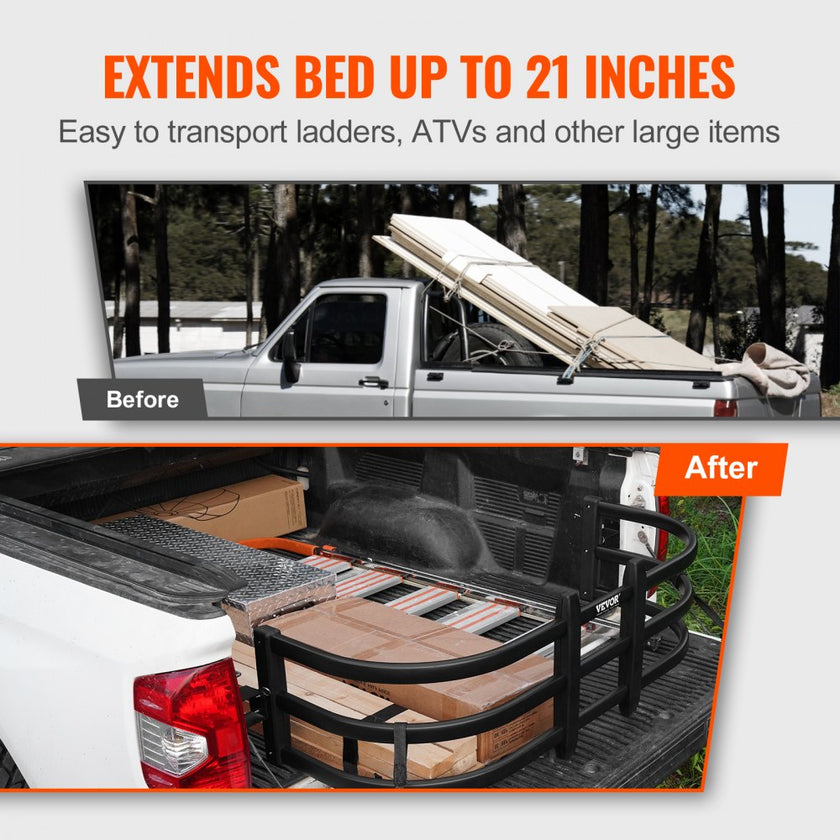 VEVOR Truck Bed Extender, Aluminum Retractable Tailgate Extender, 55.5