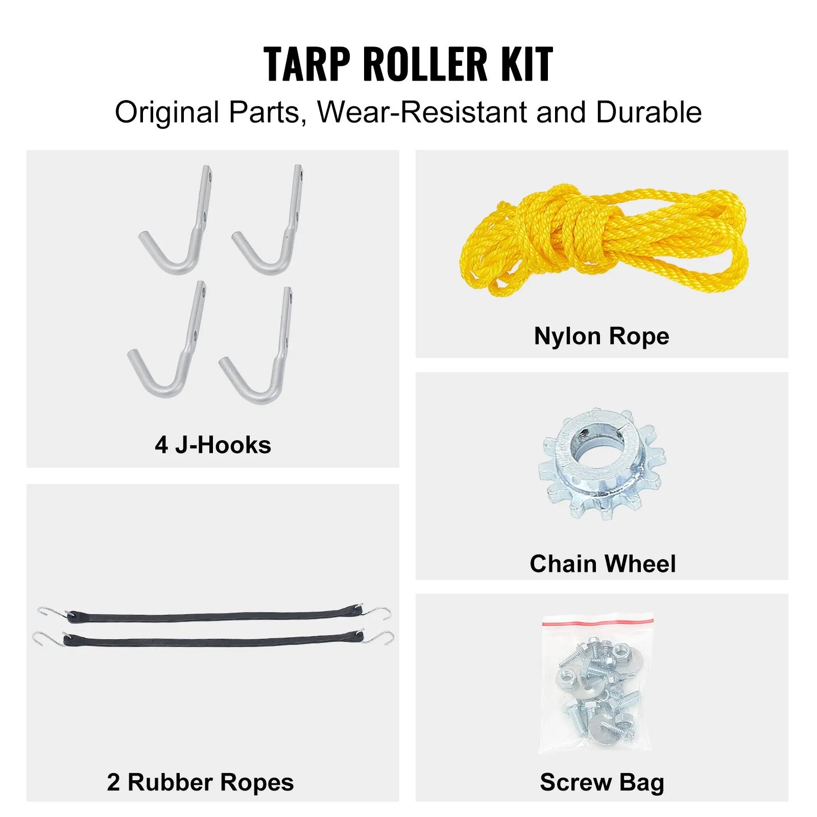 VEVOR Hand Crank Tarp Roller Kit, 64