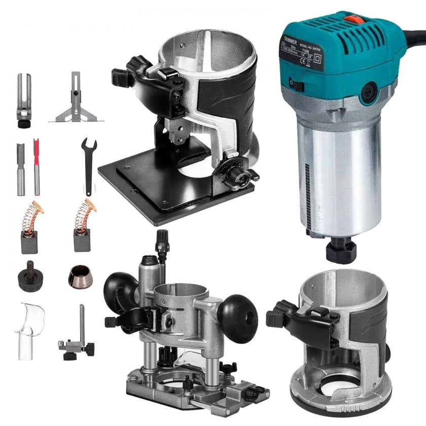 800W Max Torque Variable Speed 30,000RPM Compact Router with Collets 1/4