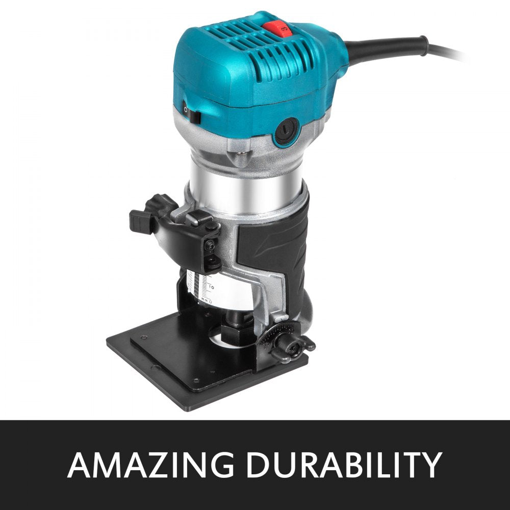 800W Max Torque Variable Speed 30,000RPM Compact Router with Collets 1/4